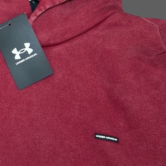 Under Armour Icon Heavyweight Fleece Wash Men's Oversized Hoodie L NWT Cardinal - Picture 3 of 8